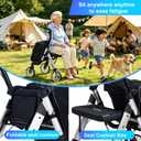 Foldable 2-in-1 Rollator Walkers for Seniors with Seat&Shopping Cart,300Lbs