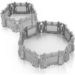 Oriate 12PCS Dinosaur Capture Fencing Accessories Playset, Plastic Dinosaur Cage Fence Toys for Dino Fans, Suitable for Dinosaur World Figures Educational Easter Gifts for Kids n Toddler