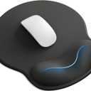 Laborio Mouse Pad with Wrist Rest, Ergonomic Mouse Pads for Desk, Office Non-Slip Large Mousepad with Gel Wrist Support(Black, 10.6''L x 9''W)