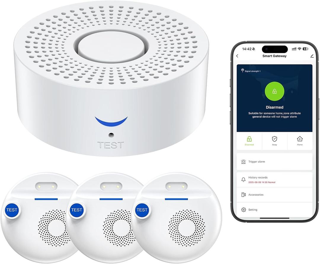 Nuleto WiFi Water Leak Detector 1s,Smart Water Sensor Alarm,Water Alarm with SMS,Phone Call,APP Push,492ft for Home,Basement,Kitchen,3 Pack,2.4G WiFi Only