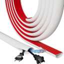 78" Side Buckle Cable Hider Cords,Extension Cord Covers for Wires On Wall,Adhesive Cord Hider for Wall Mount Tv, Wire Channel for Cable Concealer,Cable Raceway Home & Office,White, W 1.08" H 0.6"