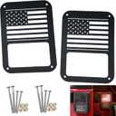2Pack Rear Tail Light Covers Guards Compatible with 2007-2018 Jeep Wrangler JL JK Accessories, Light Guard(American Flag)