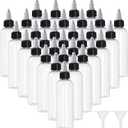 32 Pack 4oz Boston Dispensing Bottle Empty Round LDPE Plastic Squeeze Dropper Bottles Squeeze Bottle with Twist Top Cap for Liquids Oils Art Crafts Kitchen Household