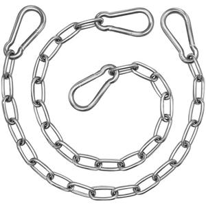 2 Pack Hanging Swing Chain with 4 Carabiners 25in, 660LB Capacity Heavy Duty Hammock Hardware Kit for Punching Bags, Swing Chairs, Indoor & Outdoor Gym (Silver)