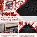 YJ.GWL Area Rug 2x7, Machine Washable Hallway Runner Rug, Boho Floral Vintage Distress Print Pattern Carpet, Low Pile Lightweight Thin Rugs for Entryway, Kitchen and Corridor, Red
