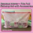 4 x Transparent Mahjong Tiles Bag with Zipper 2 Pack, Empty Case for American Mahjong, Mah Jong Gifts Accessories,2 Colors of Transparent Mahjong Rack Bag,Domino or Tile Games Box(Case Only) (Yellow and Pink-2)