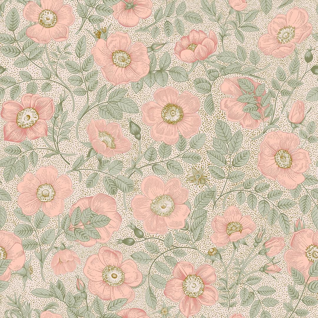 VEELIKE Vintage Pink Poppies Floral Peel and Stick Wallpaper Boho Flower Wallpaper for Nursery Bedroom 17.7''x118'' Floral Contact Paper for Cabinets Drawers Prepasted Removable Wall Paper