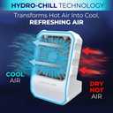 Arctic Air Outdoor Evaporative Cooler, Portable & Ultra-Quiet Air Cooler with 4 Fan Speeds, USB Rechargeable, 6-Hour Battery Life, Great for the Beach, Pool, Deck, Garden & More,White, No Size
