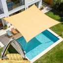 Royal Shade Heavy Duty 18' x 24' Beige Sun Shade Rectangle Pro Ring Shade Sail, 260 GSM Commercial UPF50 Sunshade, Reinforced Corners & Edges