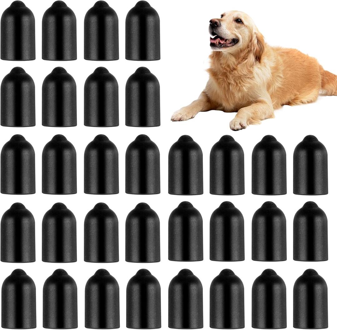 36Pcs Dog Shock Collar Rubber Tips Column Conductive Rubber Sleeve Prong Collar Cover Replacement Silicone Covers for Dog Training Collars Anti Bark Collars Silicone Caps