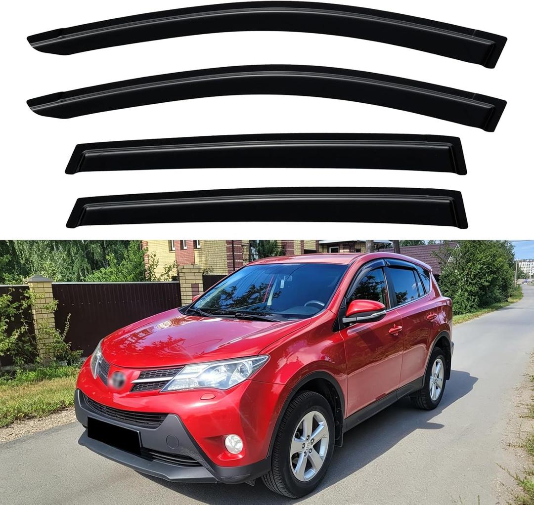 Window Visors Rain Guards for 2013-2018 Toyota Rav4, Out-Channel Window Vent Wind Deflectors Visors Shades for 13-18 Toyota Rav4