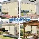 ECOOPTS Roller Shades 5'W x 6'L Patio Sun Shade Outdoor Roller Blinds Roll Up Blinds for Patio Porch Backyard Gazebo Deck Balcony (Beige)