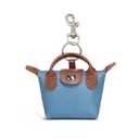 Mini Purse With Keychain， Handbag Cosmetic Bag，Small Pouch Purse Charm Nylon Mini Bag Snap Closure Pouch Portable Travel Storage Bag For Women (Blue)