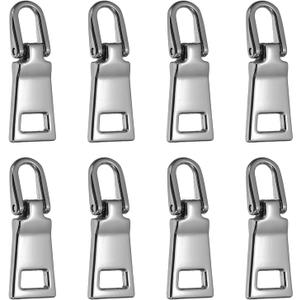 uxcell 8Pcs Zipper Pull Replacement, 1" Detachable Metal Zipper Handle Mend Fixer Tab Repair for Luggage Suitcase Backpack Jacket Bags Boots Coat Handbags, Gunmetal Black