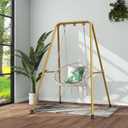 G TALECO GEAR Hammock Chair Stand,Heavy-Duty Steel Hammock Stand,300LBS Multi-Use Swing Stand for Outdoor Indoor，Hammock Chair not Include (Gold)