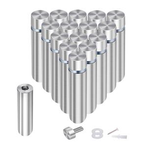 Osring 1/2 Dia x 4 L Standoffs Screws for Acrylic, Silver Sign Standoff Wall Mounts Hardware 16 Pack, Stainless Steel Advertising Nails for Glass Board and Signage