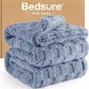 Bedsure GentleSoft Full Size Blankets for Bed Ashley Blue - Super Soft Cozy Fleece Blanket for Women Men Girls, Large Fuzzy Throws for Bedroom Decor, 84x90 Inches