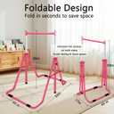 Gymnastics Bar for Kids, Adjustable Height Gymnastic Horizontal Bars, Folding Gymnastic Junior Training Monkey Bars Equipment for Home Indoor/Outdoor Using, Pink