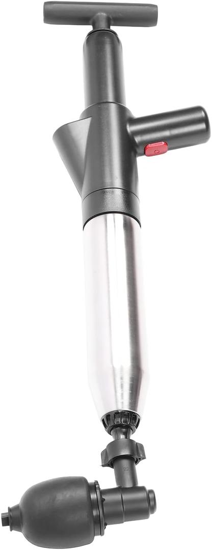 Toilet Plunger High Pressure Drain Unclogger Stainless Steel Clog Remover for Bathroom Shower Kitchen Clogged Pipe (Black)