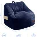 MAXYOYO Kids Bean Bag Chair, Bean Bag Couch with Handle, Comfy Toddler Chair for Boys and Girls, Accent Sofa with Pocket for Gaming Reading Relaxing, Navy