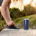20 oz Tumbler Coffee Travel Tumblers Bulk with Lid Stainless Steel Double Wall Vacuum Insulated Mug Powder Coated Cups fit Car Cupholder for Hot and Cold - Navy, 3 Pack
