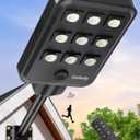 Gefolly G-9000W Solar Street Light Outdoor, Wide Angle Commercial Parking Lot Light Dusk to Dawn 6500K IP67 Flood Security with Motion Sensor Lamp for Yard, Basketball Court