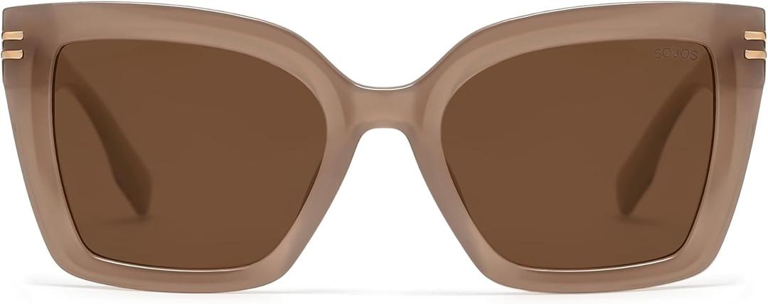 SOJOS Retro Oversized Polarized Cat Eye Sunglasses Womens Vintage Shades Trendy Stylish Sunnies SJ2291