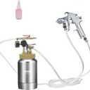 VEVOR Spray Paint Pressure Pot Tank, 2L/0.5gal Lightweight Air Paint Pressure Pot, 1.8mm Nozzle Spray Paint Gun 3m Hoses for Home Decoration Architecture Construction Automotive Painting, 45PSI Max