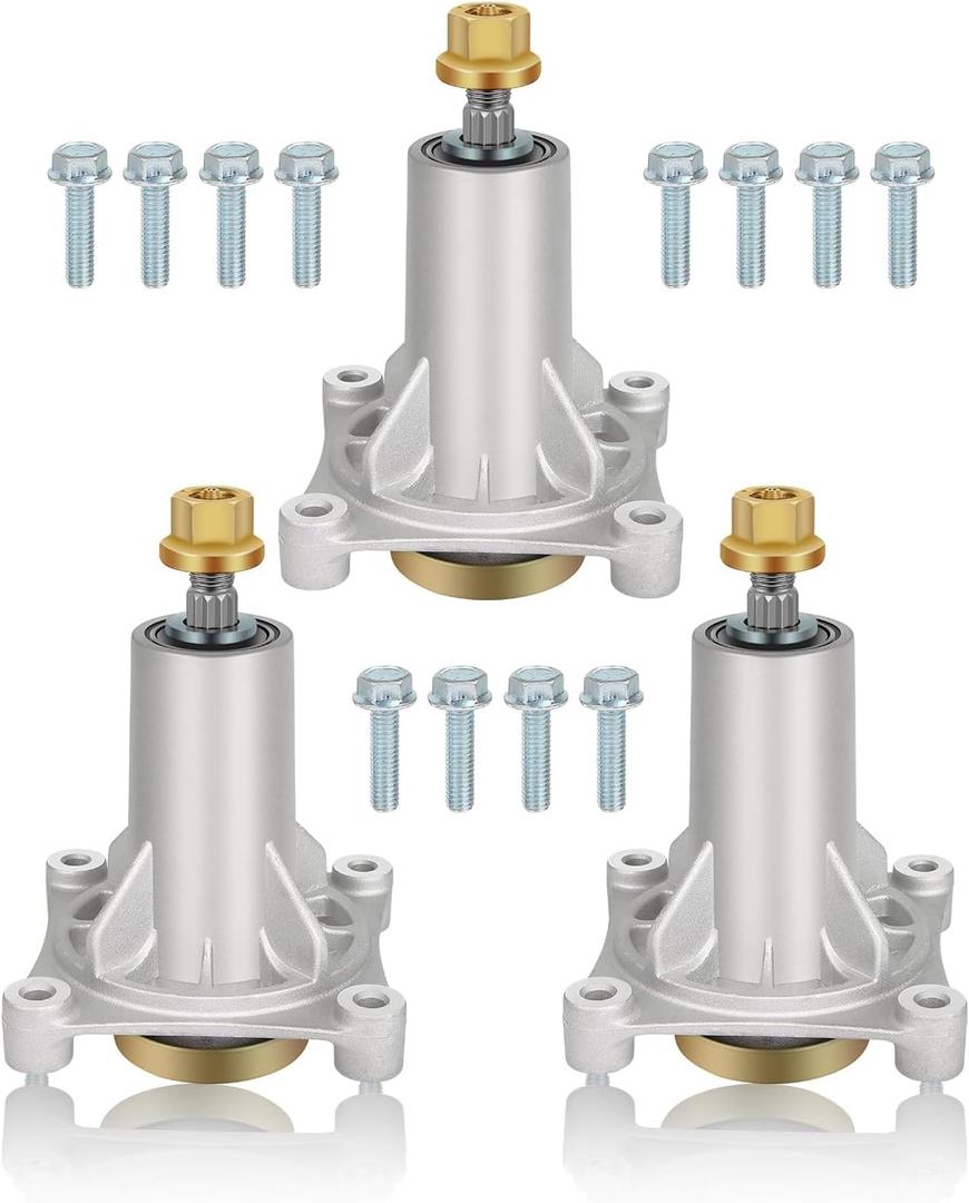 Lawn Mower Spindle Fits for 532187292 532192870 187292 532187281 21546238 21546299 Mower Spindle Compatible with Husqvarna YTH24V48 Ariens Craftsman Poulan Jonsered Murray Mandrel Assembly, 3 Pack