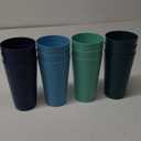 US Acrylic Newport 20 ounce Unbreakable Plastic Stackable Water Tumblers in 4 Coastal Colors | Set of 12 Drinking Cups | Reusable, BPA-free, Made in the USA, Top-rack Dishwasher and Microwave Safe