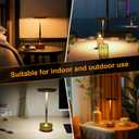 Cordless Table Lamp Rechargeable, 5200mAh Battery Operated Table Light, 3 Color Stepless Dimming Portable Outdoor Touch Lamps for Patio Dining Office Bar Restaurant Hotel (Gold)
