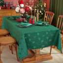 Honellaty Christmas Green Tablecloth, Jacquard Fabric Christmas Tree Pattern Table Cloth RectangleDamask Tablecloth for Rectangle Tables, Holiday Tablecloths for Winter,Dinner,Party 60x102 inch Green