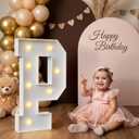 2.3FT Light up Letters, Large Marquee Letters P, 2.3 Feet Tall Big Sign P with Warm White Light for PROM Birthday Wedding Proposal Engagement Graduation Party Backdrop Decorations