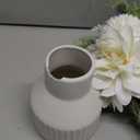 Mkono Small Artificial Flowers in Ceramic Vase 13.5" Centerpieces Coffee Table Decor, Silk Flower Arrangements for Home Decor Indoor Fake Flower Bouquet for Dining Room Kitchen Wedding, White