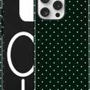 Jusy Compatible with MagSafe Polka Dot Case for iPhone 15 Pro Max, Cute Aesthetic Polka Dots Magnetic Phone Case, Soft TPU and Hard PC Protective Phone Cover for Women Girls (Matte)  Black