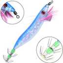 Squid Jig, Luminous Floating Jig Hooks, 5PCs Luminous Fishing Bait Set Lures Squid Crawfish Bass Fishing Lures Saltwater Squid Hook Shrimp Lure Bait Fishing Tackles