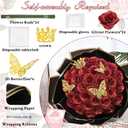Waipfaru Glitter Roses Bouquet, DIY Fake Flowers Bouquet, Birthday Gifts for Women Mom, 24 Pcs Red Rose for Grandma Wife Girlfriend Valentines, Mothers Day, Anniversary, Graduation