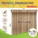 4x15ft Wooden Plank Bulletin Board Fabric Roll, Wall Decor, 48" x 144"