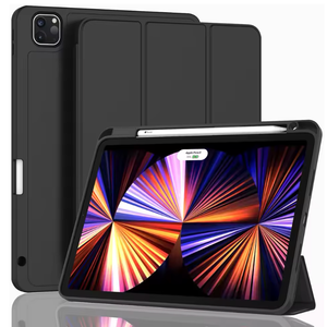 New iPad Pro 11 Inch Case 2022(4th Gen)/ 2021(3rd Gen) with Pencil Holder [Support iPad 2nd Pencil Charging/Pair],Trifold Stand Smart Case with Soft TPU Back,Auto Wake/Sleep (Black)
