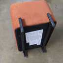 Studio Living Connor 24" Small Storage Ottoman, Modern Boho, Matte Black Metal Legs, Velvet Fabric, Rust (16"D x 24"W x 18"H)