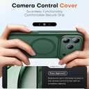 TAURI for iPhone 17 Pro Max Case, Compatible with MagSafe, (Full Camera Protection) Camera Control Cover Solid-Color Matte Magnetic 17 Pro Max Phone Case, Green