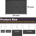 16x24 Inch Grey Door Mat for Indoor Outdoor, Easy Cleaning Compact Entrance Rug, 0.25 Inch Thick Low Profile Welcome Mat for Trapping Dirts, Perfect for Side Doors, Small Entryways