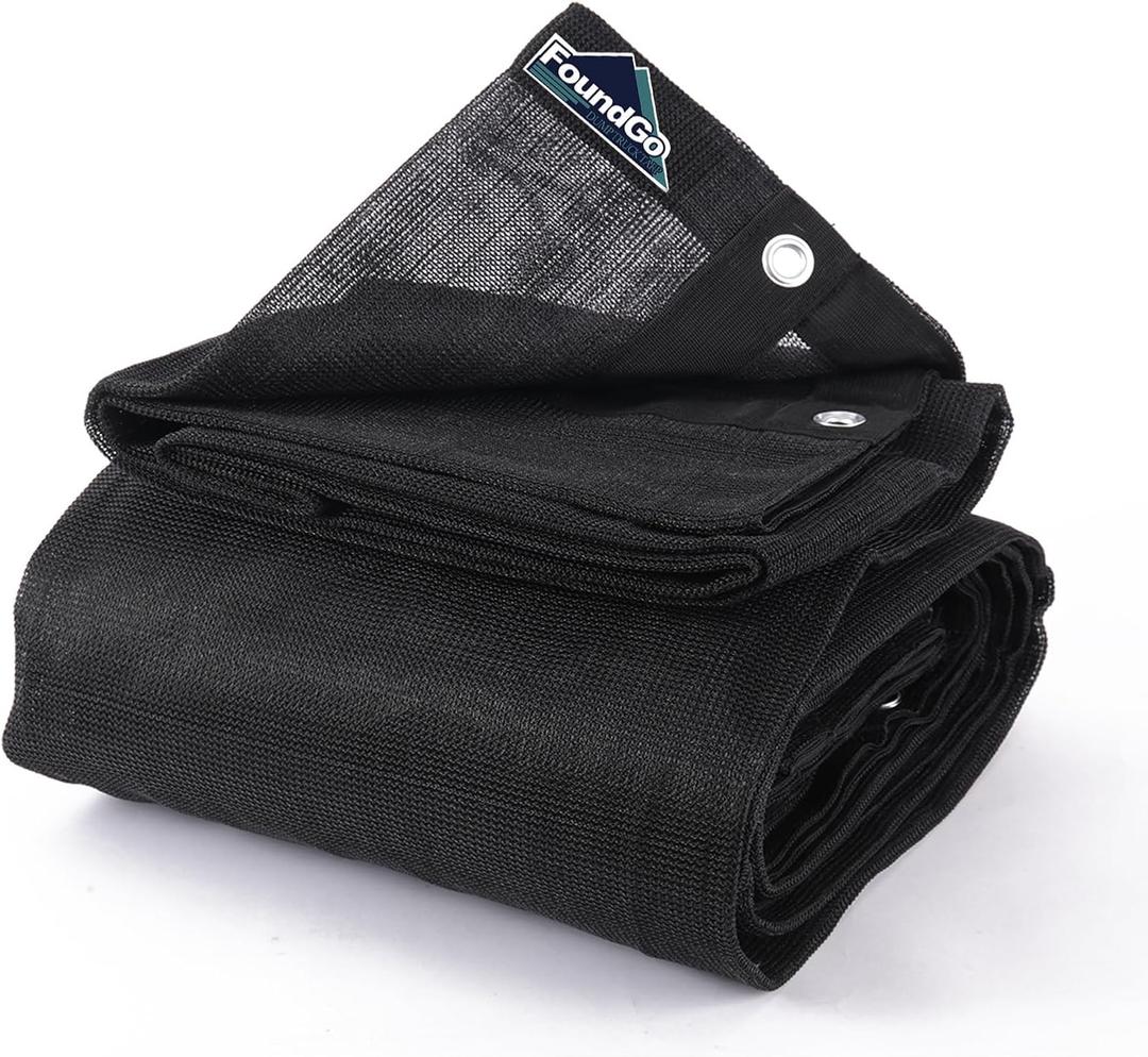 FoundGo 7'X 18' Dump Trailer Tarp Kit, Heavy Duty Dump Trailer Tarps Mesh Tarp with Grommets, Air Flow Trailer Replacement Tarp for Dump Truck Bed Cover, with 2 Pockets fit Dump Truck System