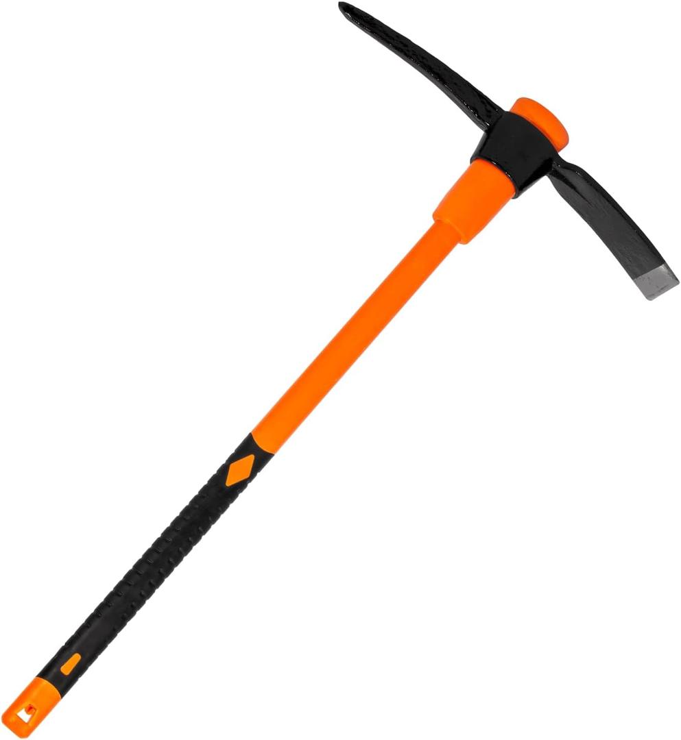 VNIMTI PICK AXE FOR DIGGING, HEAVY DUTY PIVKAXE WITH SHOCK ABSORBING HANDLE,32INCH