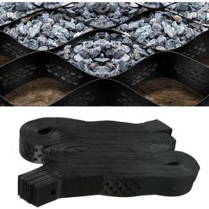 Sunnyglade 2" Thick Ground Grid 40x4 FT, Gravel Retainer 1880 LBS Per Sq ft, Geo Grid Driveway Stabilization for DIY Patio Walkway Driving RV Parking Slopes and Garden (Black)