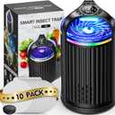 Fruit Fly Traps for Indoors, 2025 New Gnat Traps for House Indoor with UV&Blue Bug Light, Bug Zapper Flying Insect Trap for Fruit Flies, Gnats,Plants Moths with 10 PCS Refill-Black