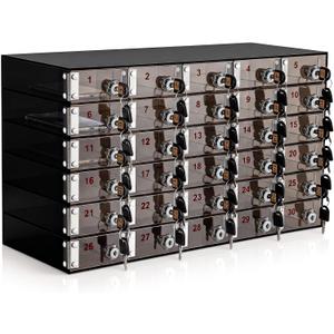 Layhit 30 Slots Cell Phone Locker Box for Classroom, Back to School, Black, 19.69"D x 11.81"W x 7.87"H