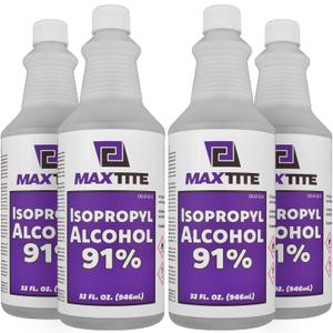 Isopropyl Alcohol 91% (1 Gallon, 4 Pack of 32oz)