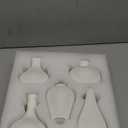 Small White Vases, Ceramic Bud Vase Set of 5, Mini Pottery Vases for Pampas Grass, Flowers, Decorative Vases for Home Modern Decor, Rustic Decor, Veses for Living Room Dining Table Shelves