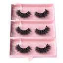 3 Packs Fluffy Long Thick Dramatic Look Handmade Reusable 3D Mink False Eyelashes D008